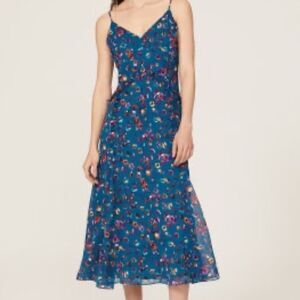 Jason Wu Collective Blue Leopard Midi Dress size 4